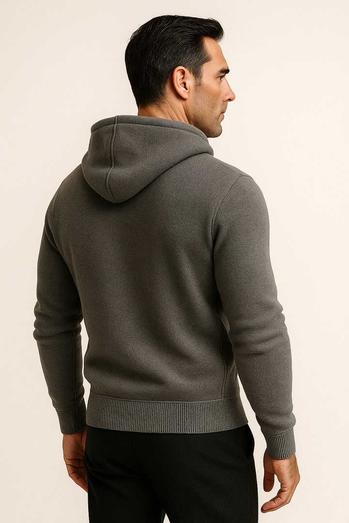 Tavole Hooded Zip Dark Grey