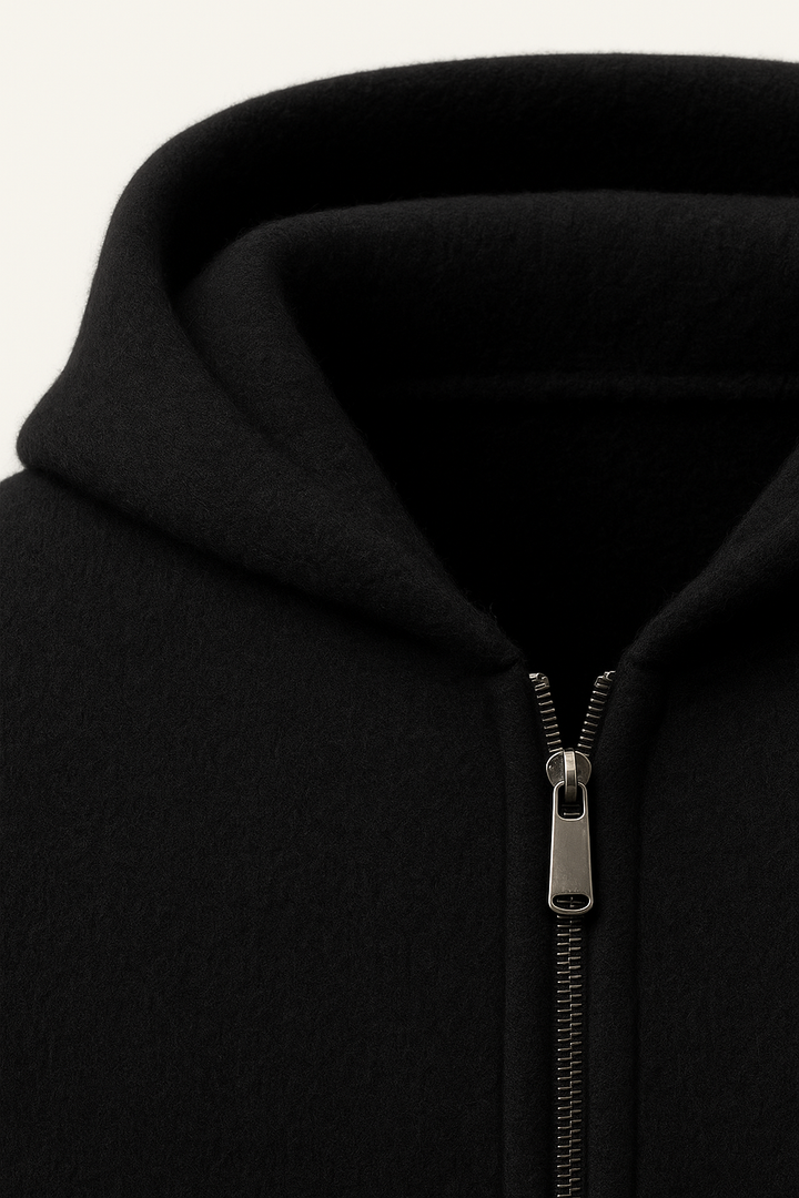 Tavole Hooded Zip Black