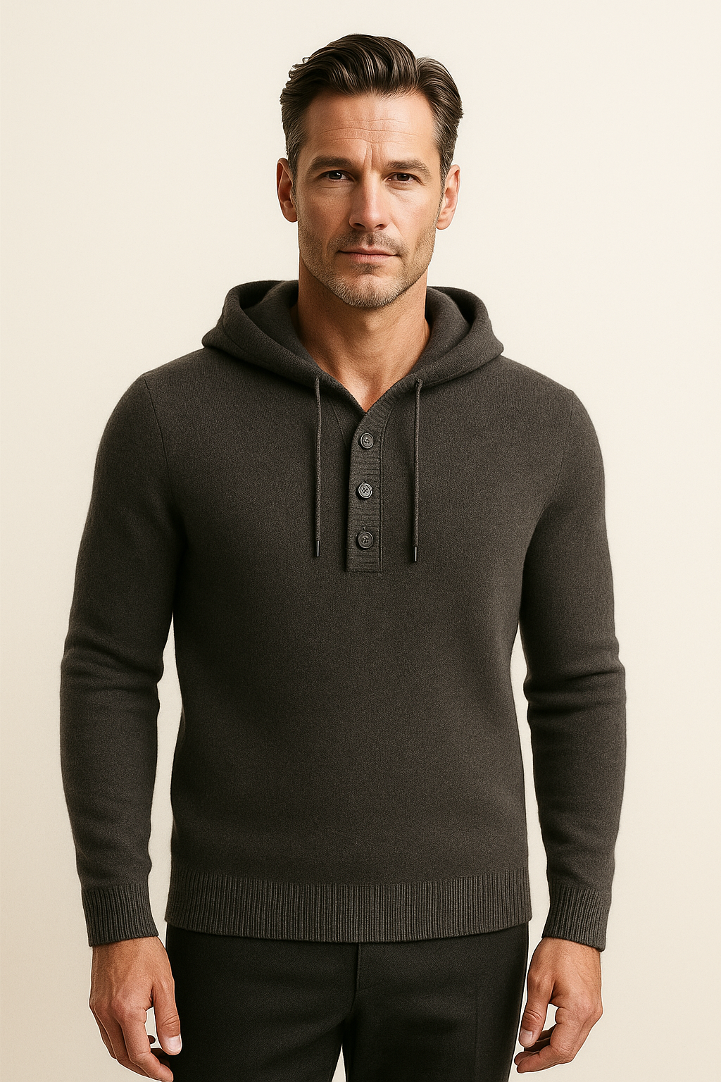 Taviano Hooded Knit Dark Grey