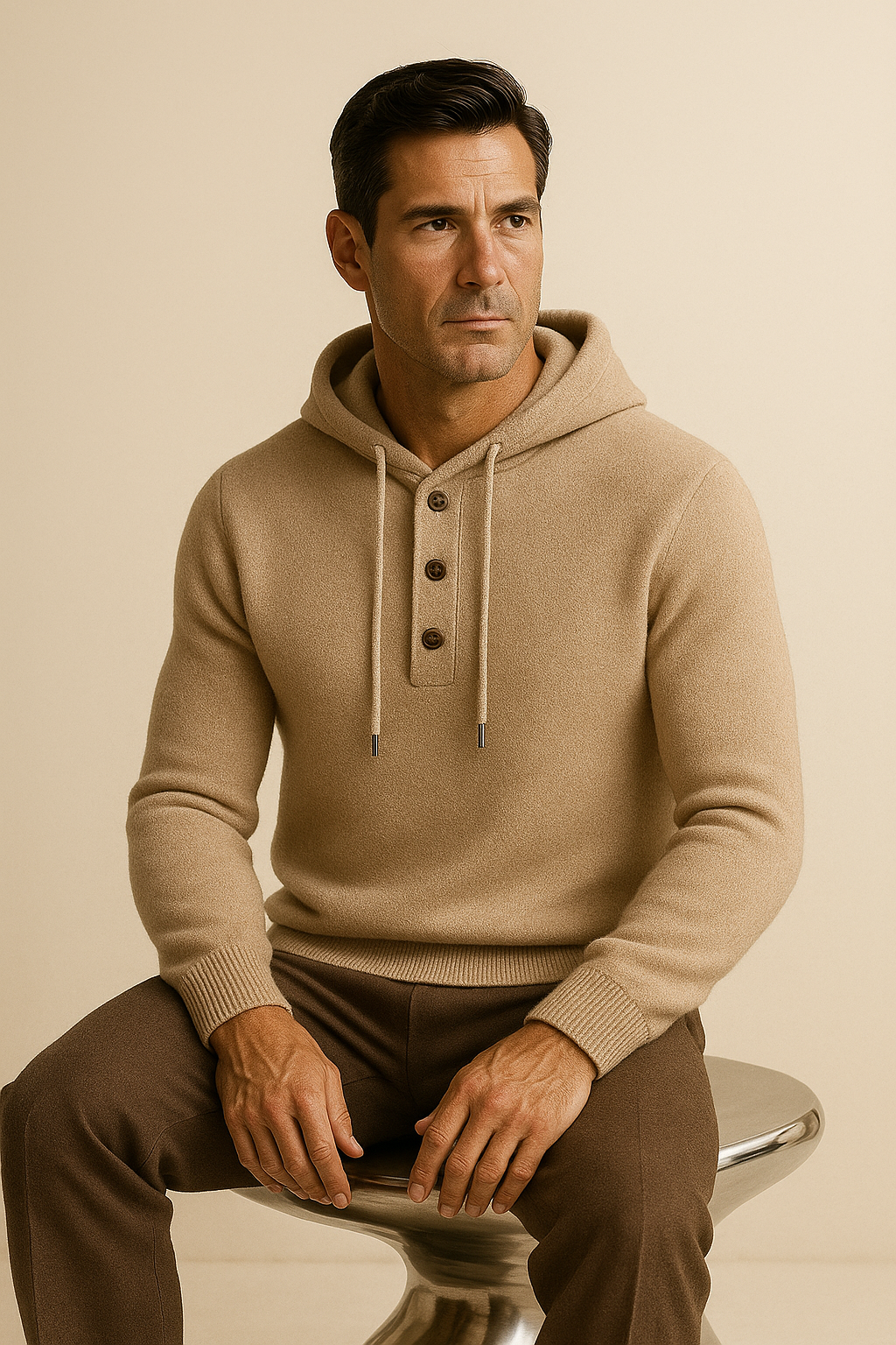 Taviano Hooded Knit Beige