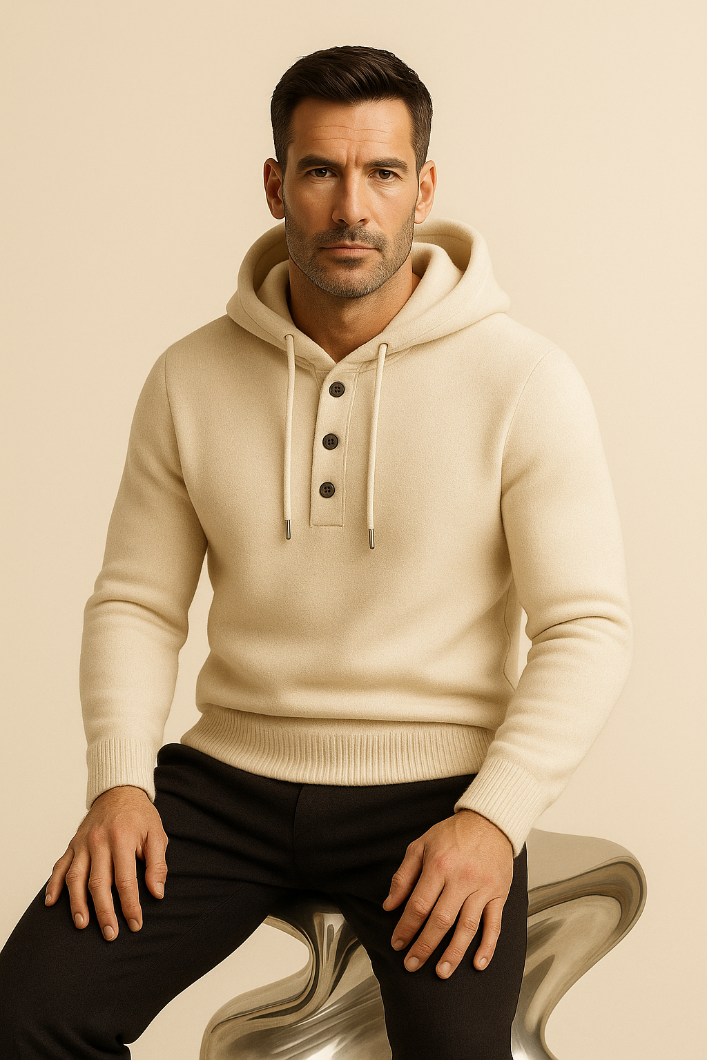 Taviano Hooded Knit Cream