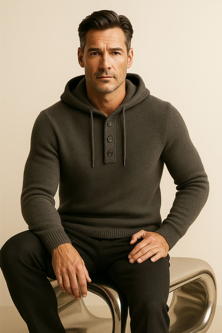 Taviano Hooded Knit Dark Grey
