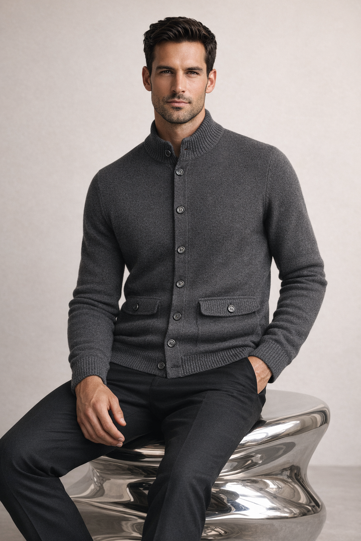 Giotto Knit Cardigan Dark Grey