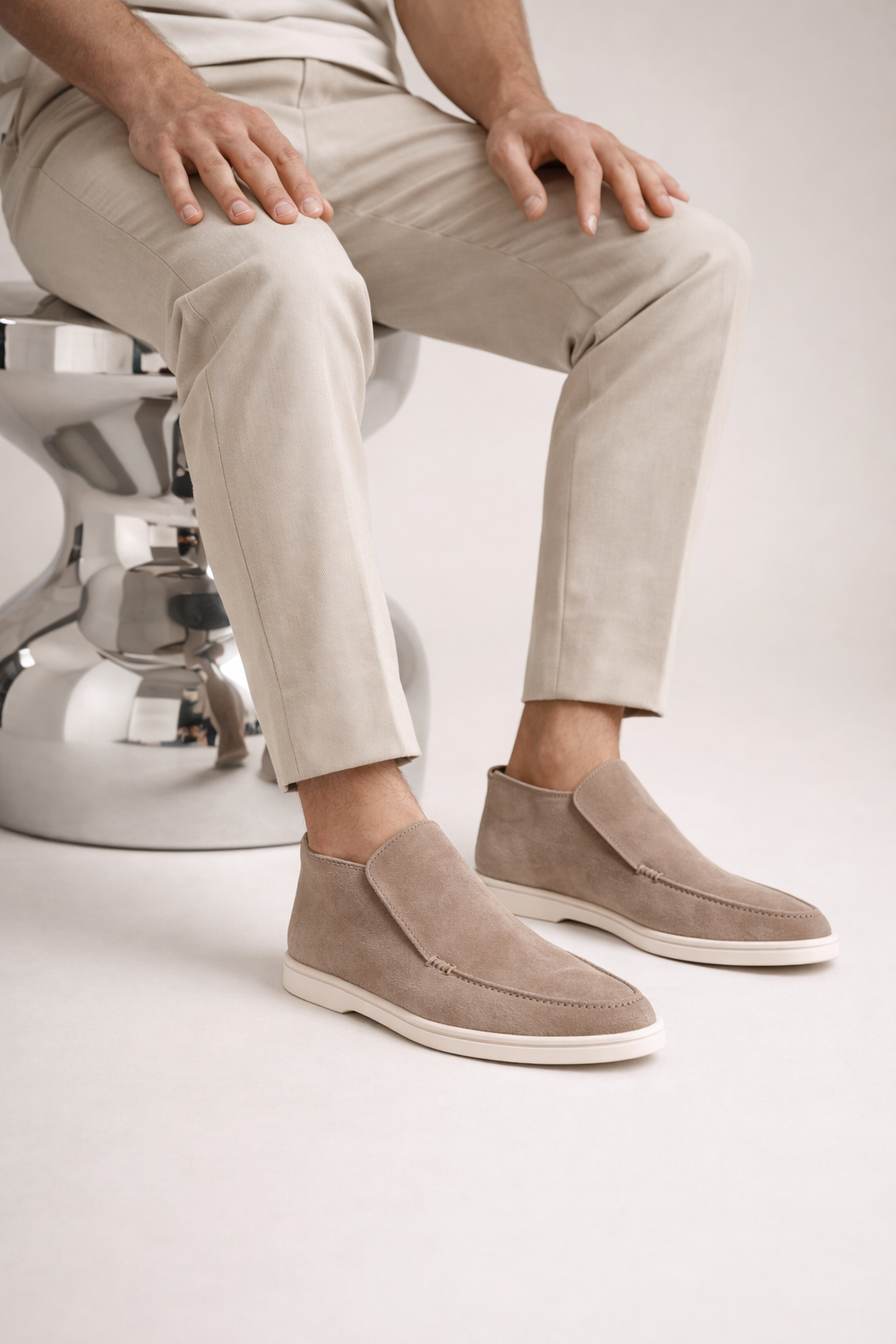 Arzano High Top Loafer Taupe