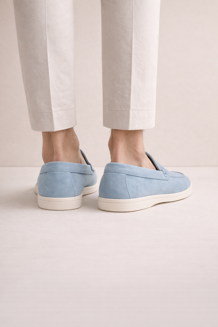 Leonis Suede Loafers Light Blue