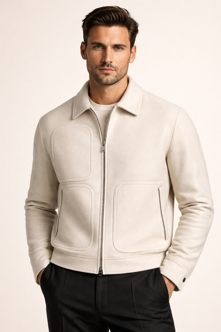 Carlo Zip Jacket Ivory