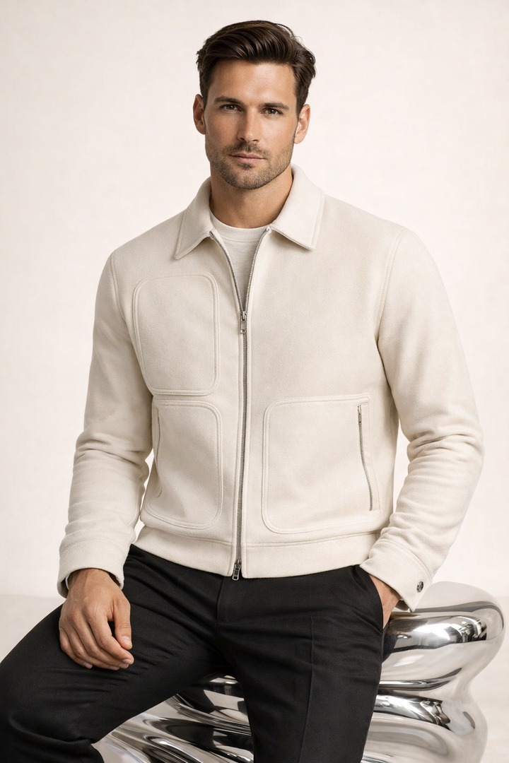Carlo Zip Jacket Ivory