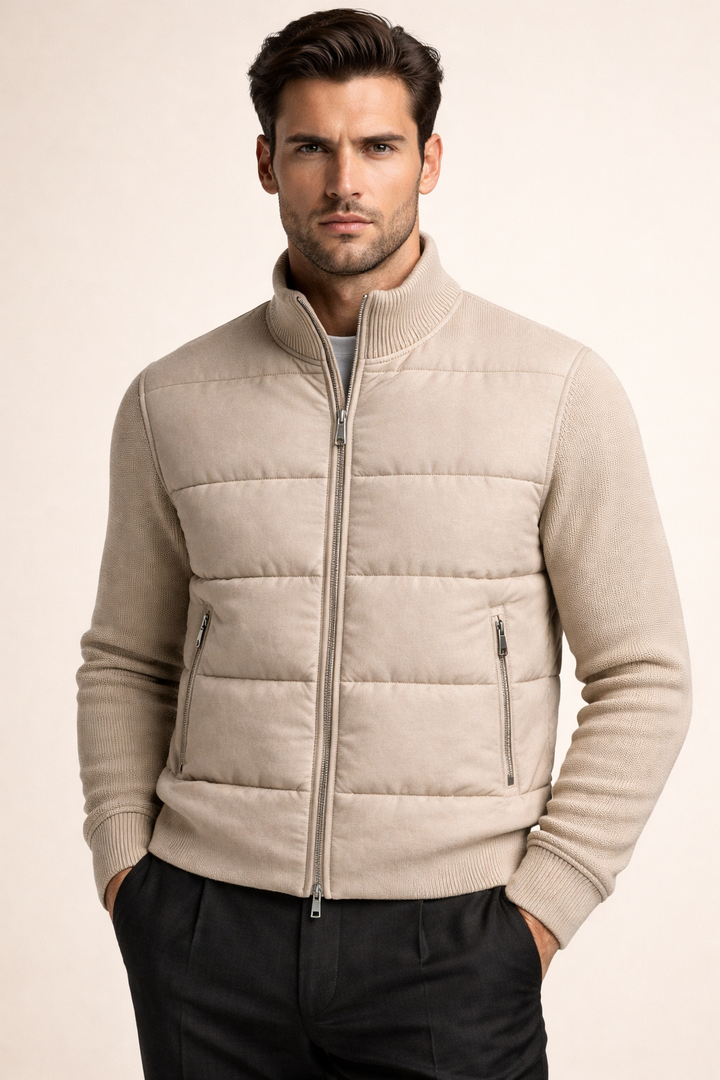 Enea Quilted Knit Jacket Ivory