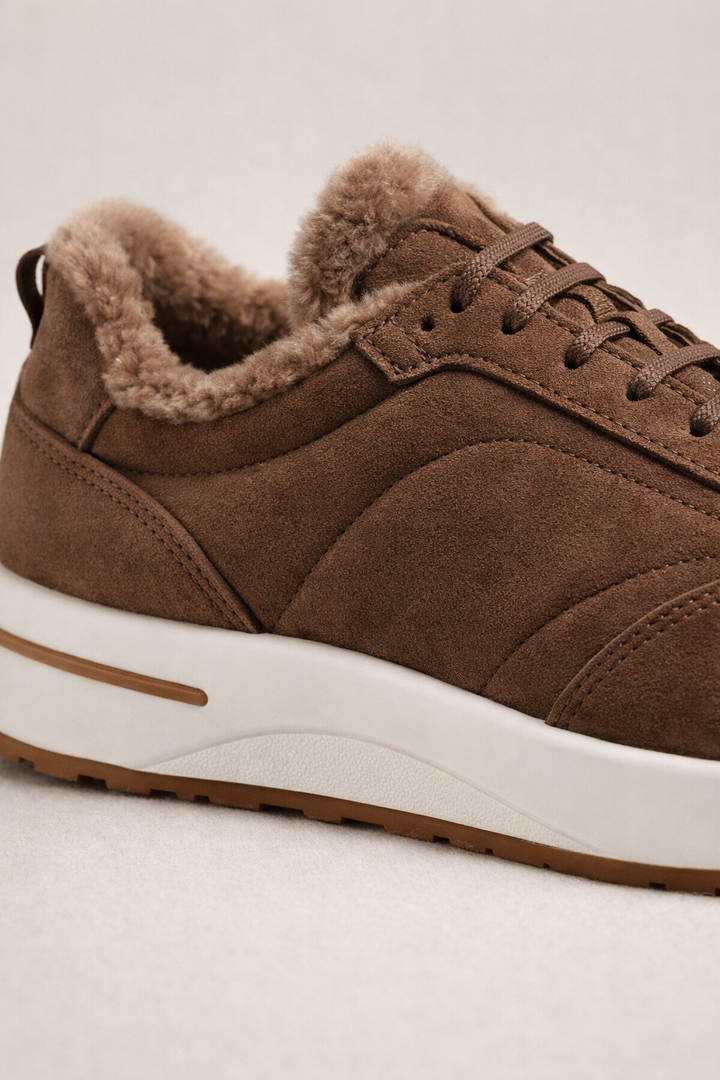 Rivaro Fur-Lined Sneaker Brown