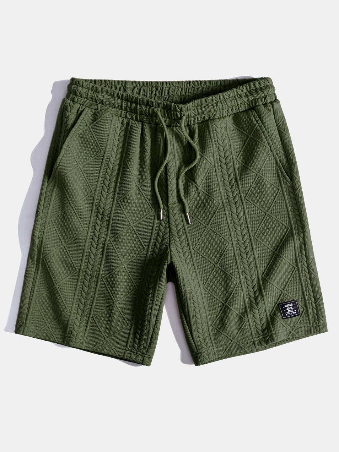 Korte Mouw Geometrisch Jacquard Boog Hem T-Shirt & Shorts