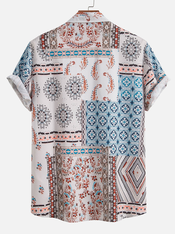 Sjaalprint Overhemd met Knopen & Zwemshorts