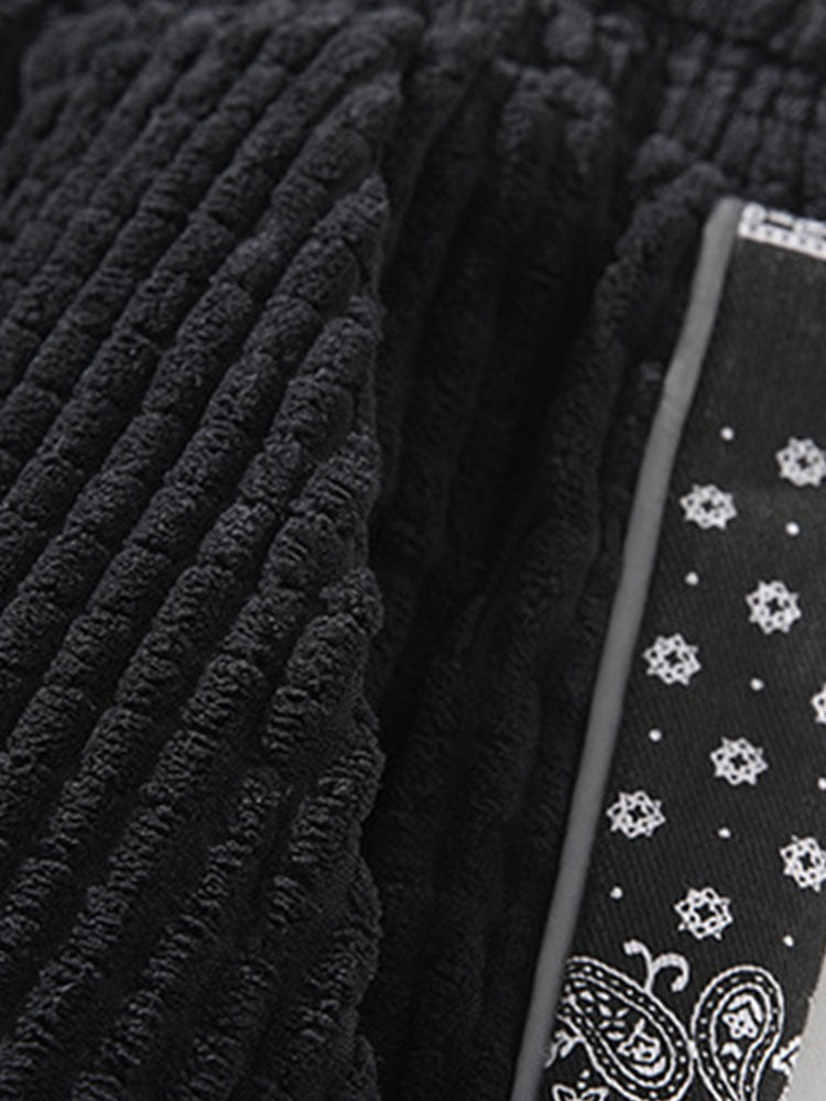 Corduroy Paisley Print Paneel Broek