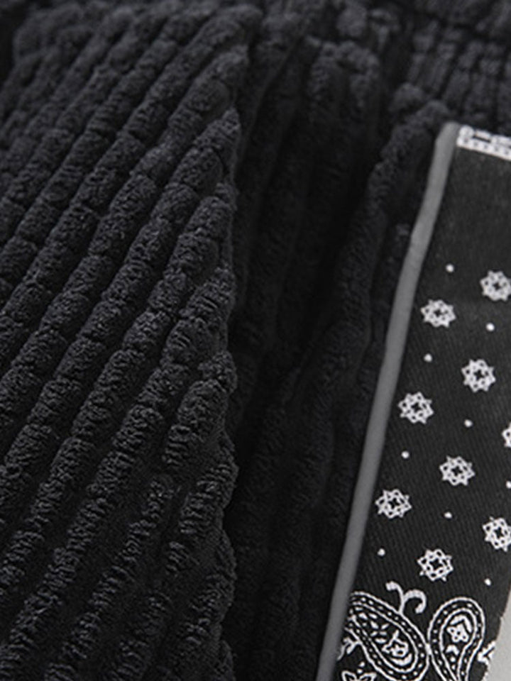 Corduroy Paisley Print Paneel Broek