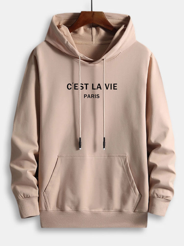 Paris Letter Print Katoenen Hoodie