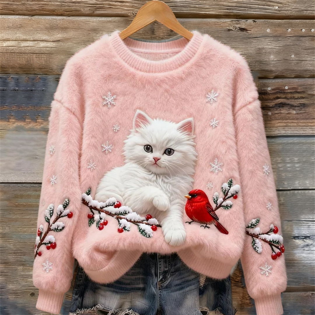 Winter Kitten Teddy Sweater