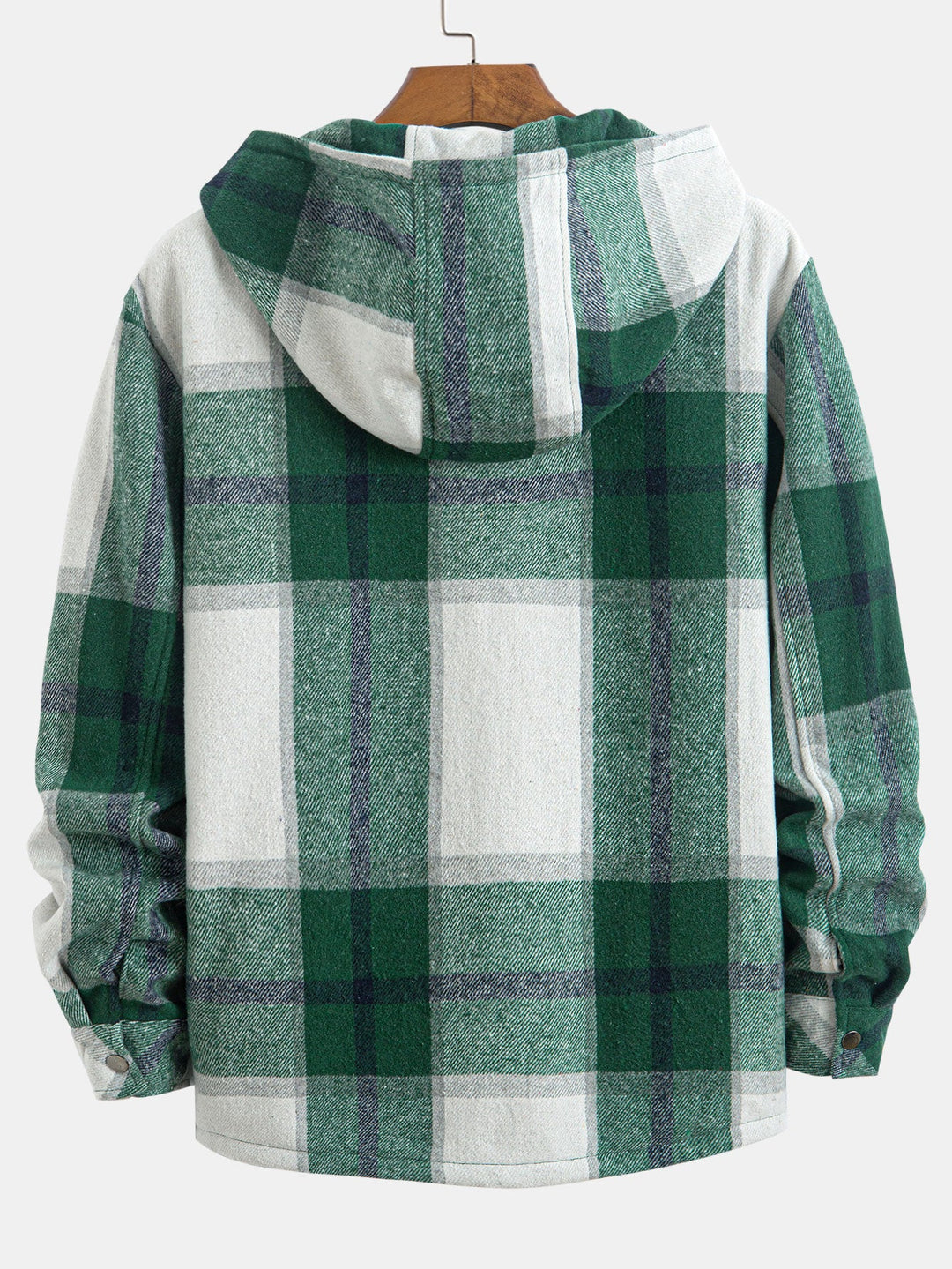 Teddy Gevoerde Flanellen Geruite Hoodie Shirt