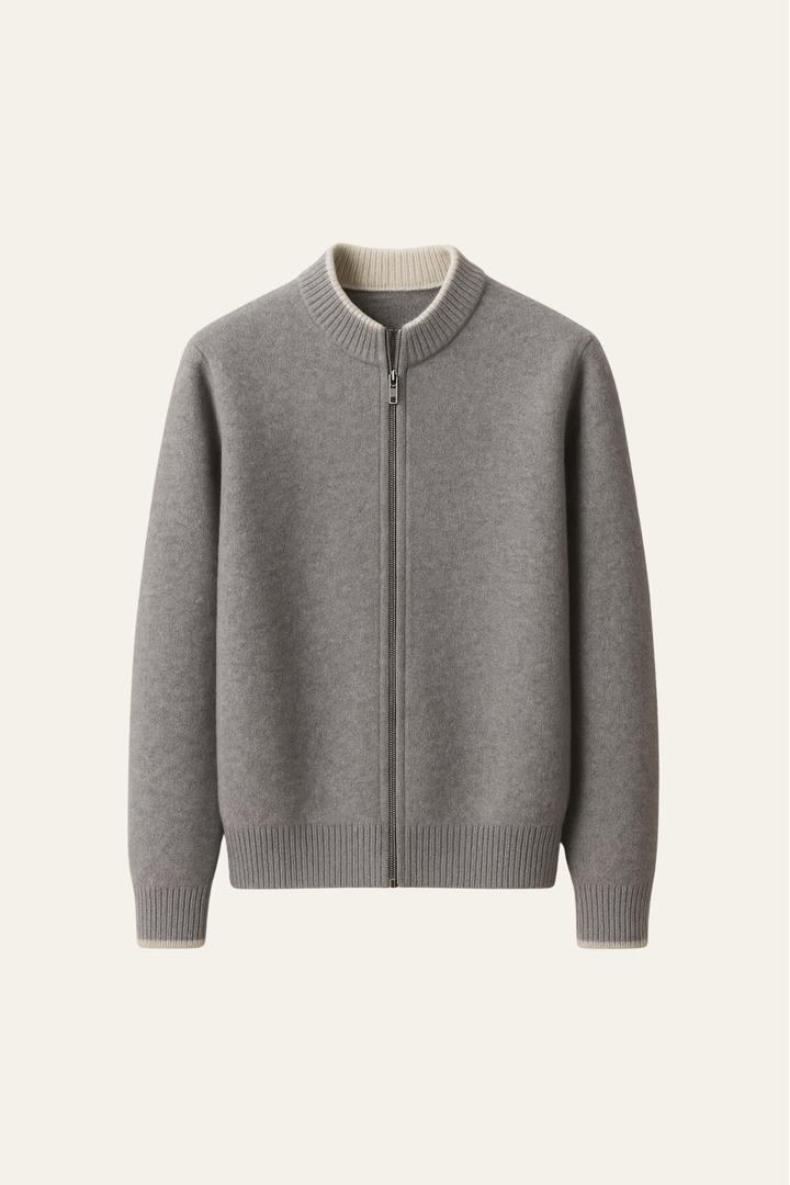 Terenzo Zip Cardigan Grey