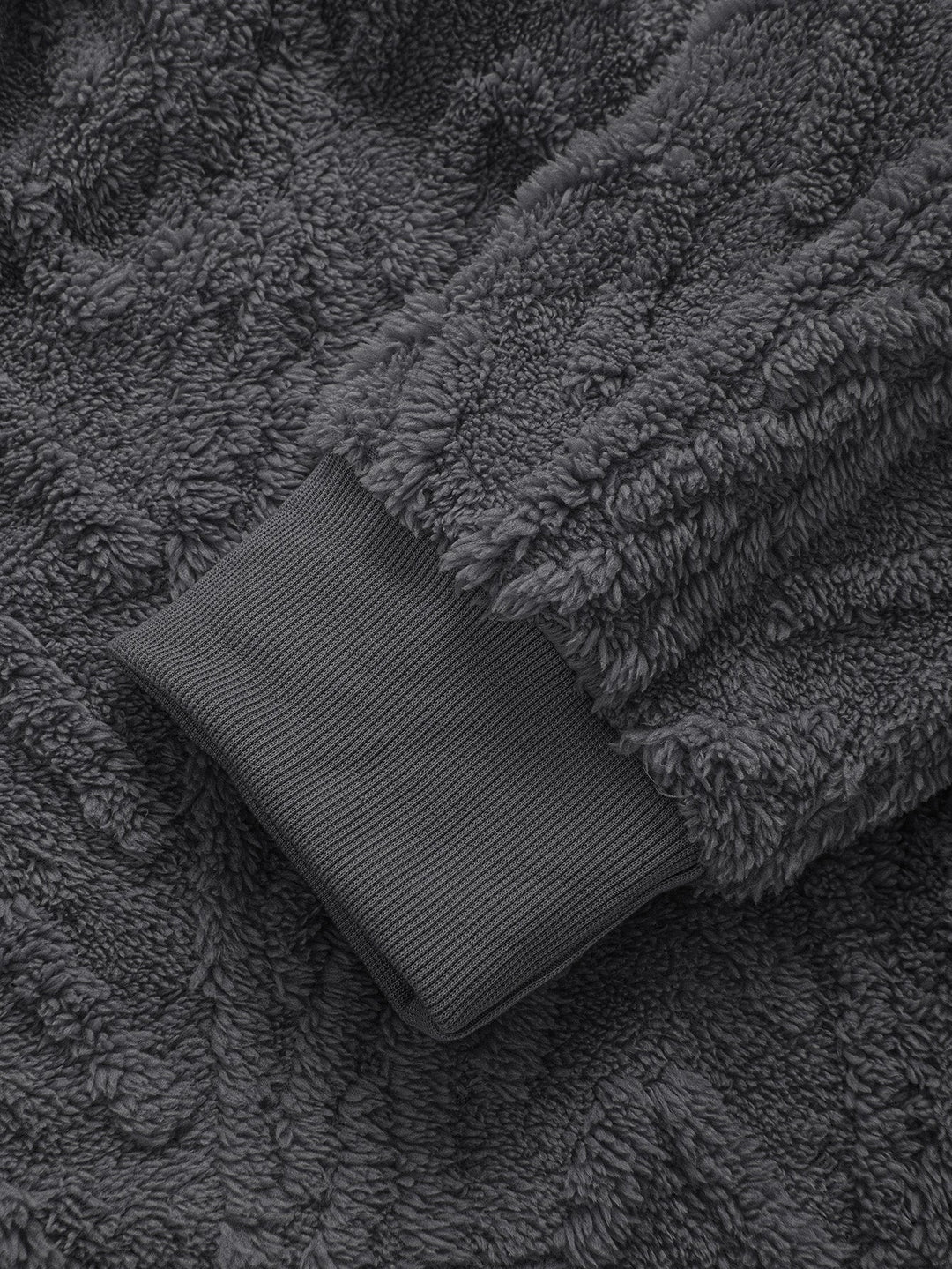 Geometrische Jacquard Zip Up Teddy Hoodie