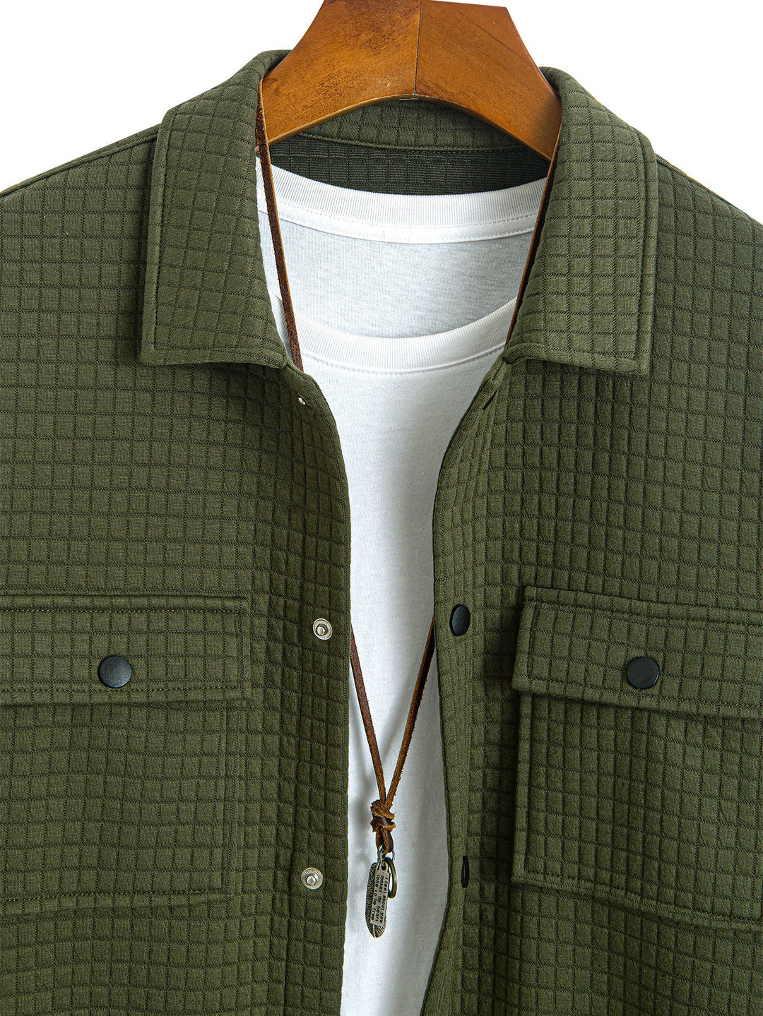 Gequilt Wafel Jacquard Overhemd