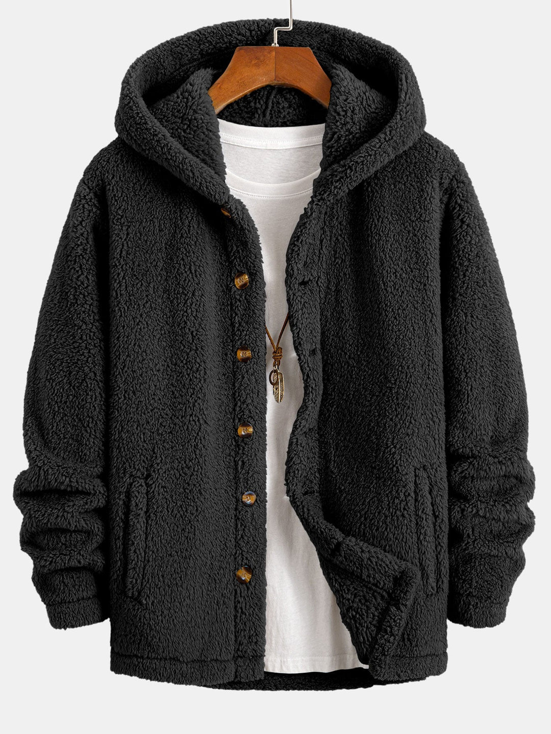 Teddy Fleece Button-Up Jacket