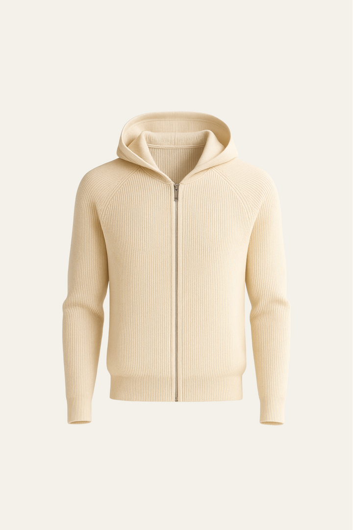 Amalfi Merino Hooded Sweater Beige