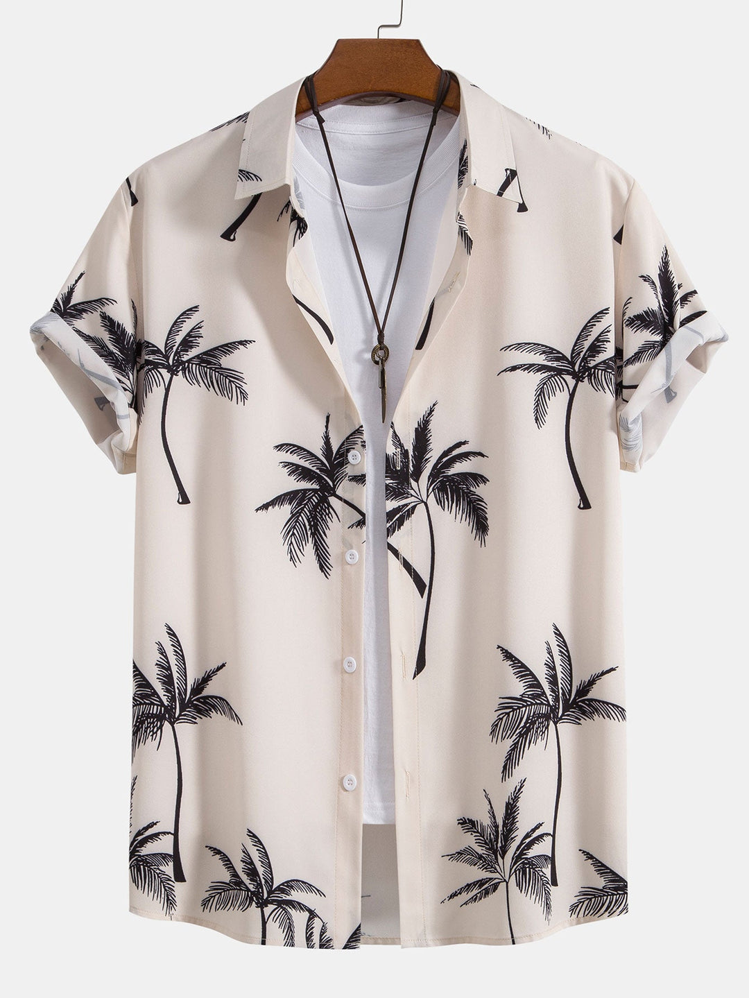 Palm Tree Print Button Up Shirt