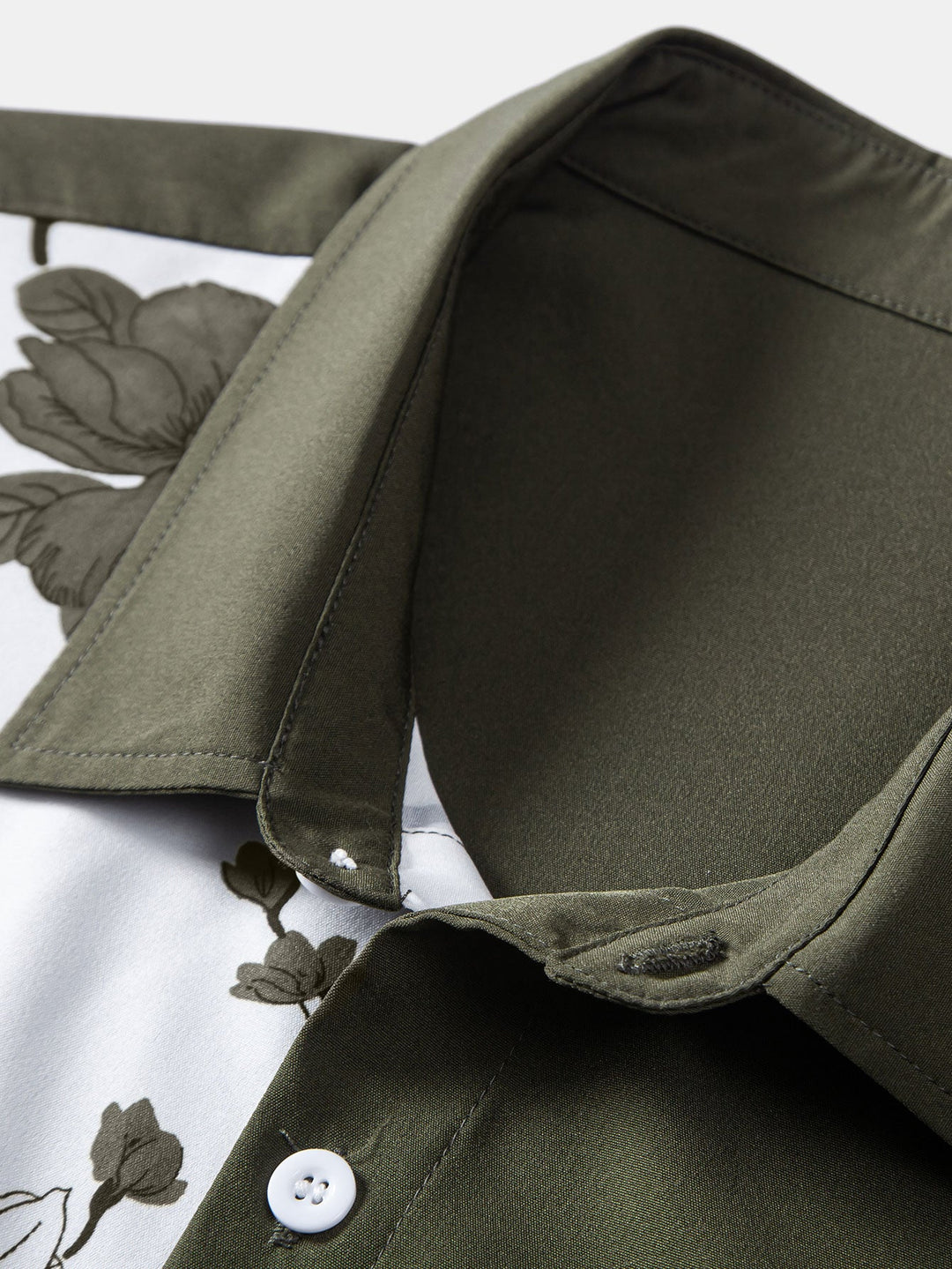 Bloemige Patchwork Print Overhemd met Knopen