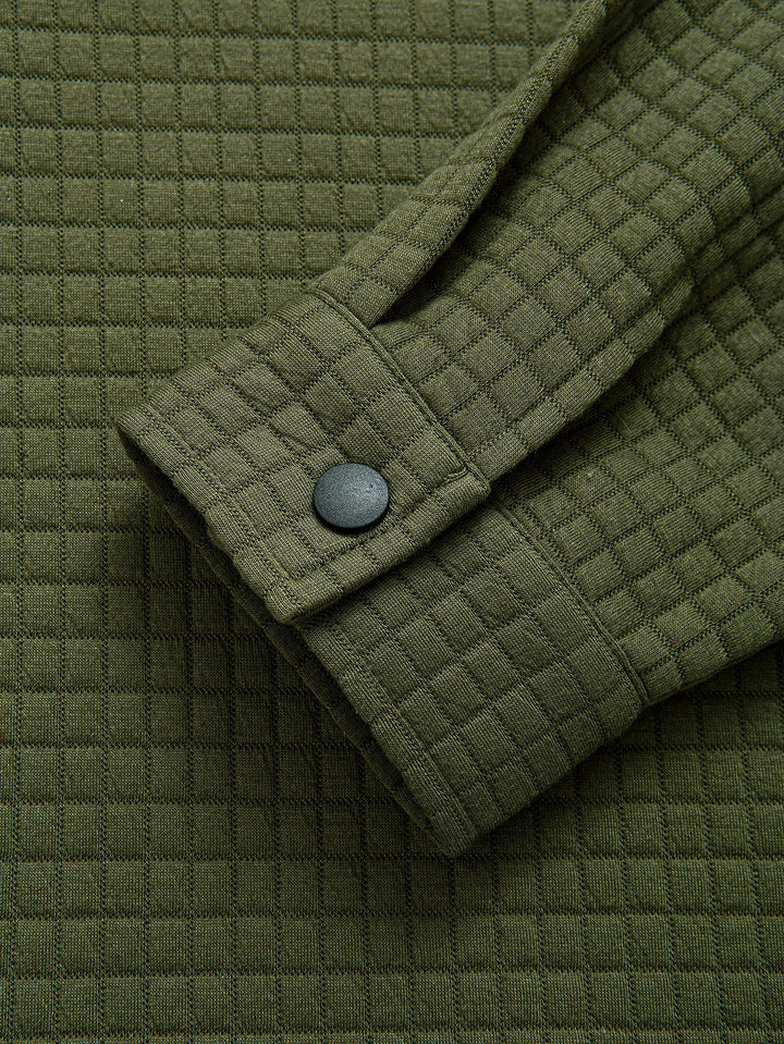 Gequilt Wafel Jacquard Overhemd