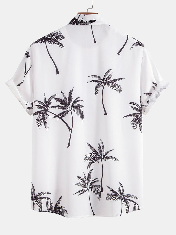 Palm Tree Print Button Up Shirt
