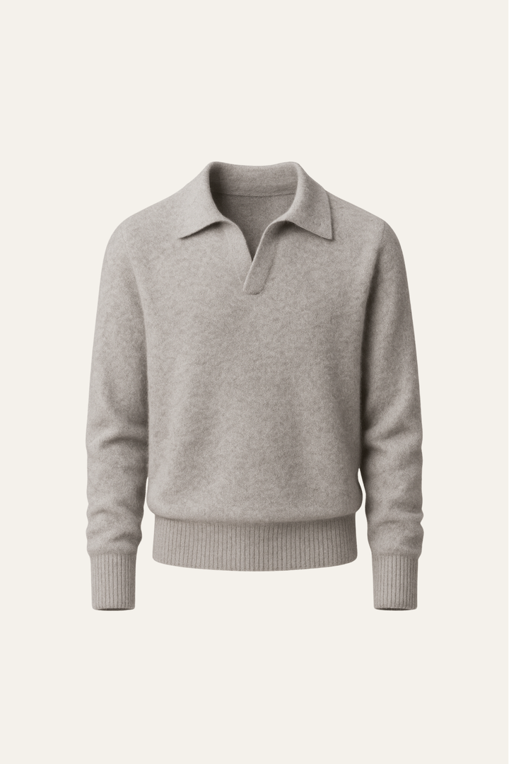 Marencio Cashmere Polo Knit Grey