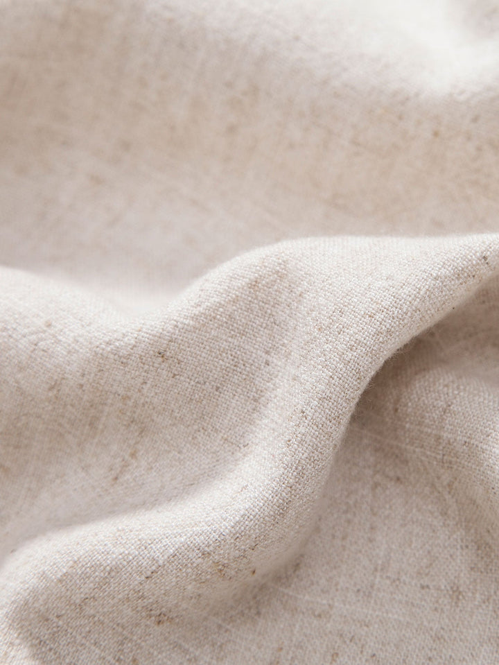 Linnen Rayon Mix Knopen Shirt & Rechte Pijpen Linnen Broek