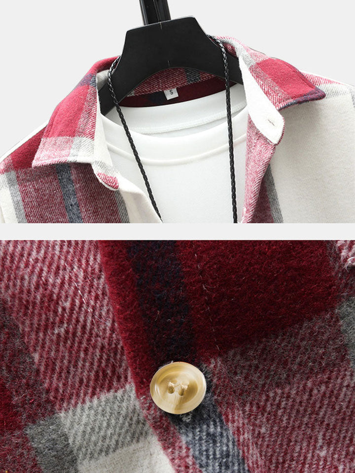 Flanellen Plaid Overhemd met Zak