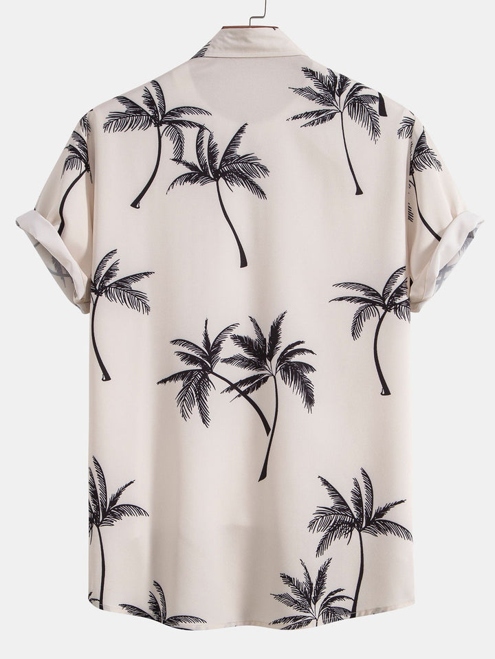 Palm Tree Print Button Up Shirt