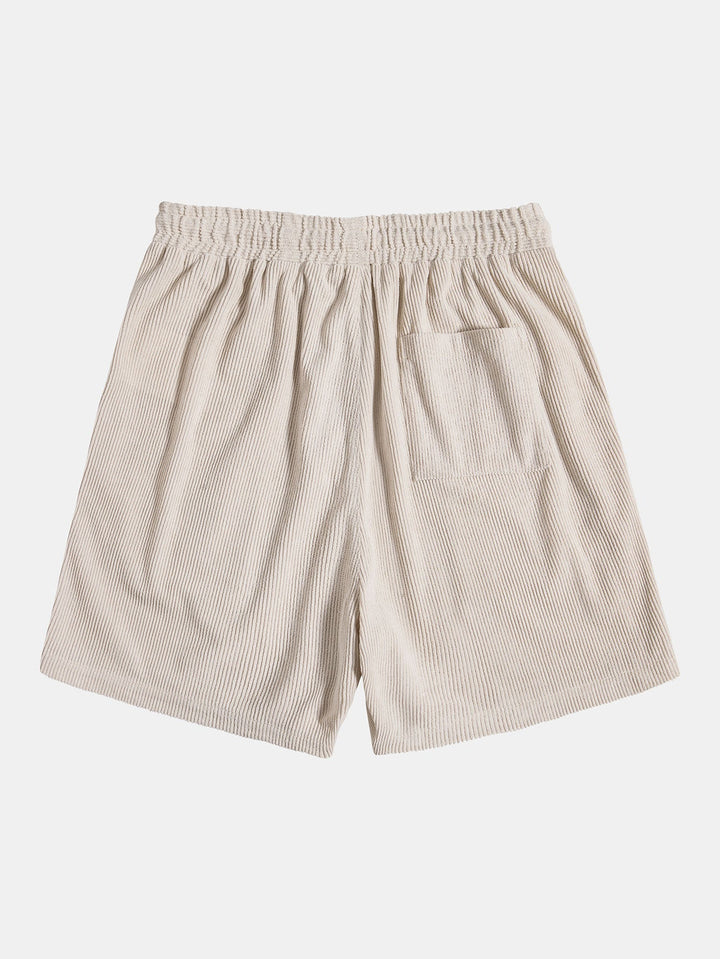 Korte Mouwen Corduroy Overhemd met Knopen & Shorts