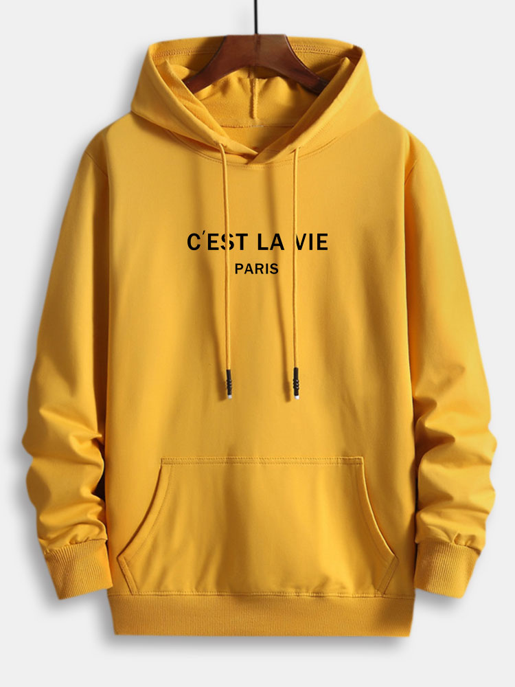 Paris Letter Print Katoenen Hoodie