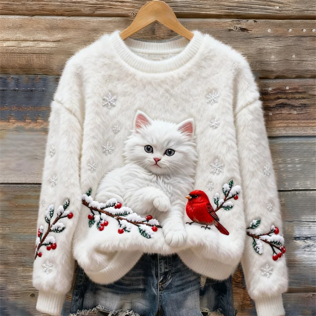 Winter Kitten Teddy Sweater