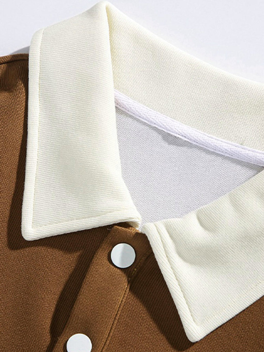 Relax Fit Kleur Blok Patchwork Polo Sweatshirt