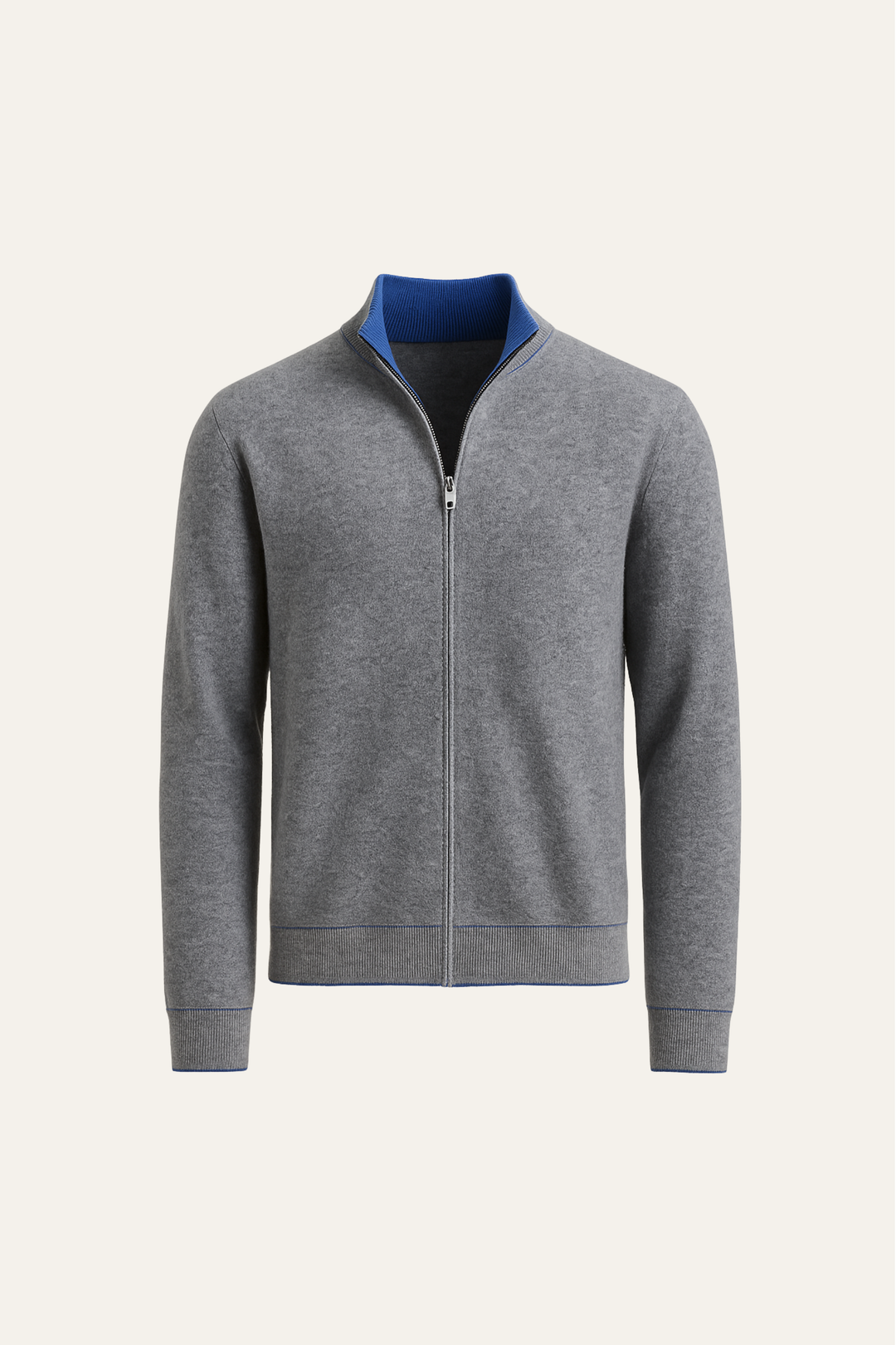 Marciello Reversible Cashmere Zip Knit Navy & Grey