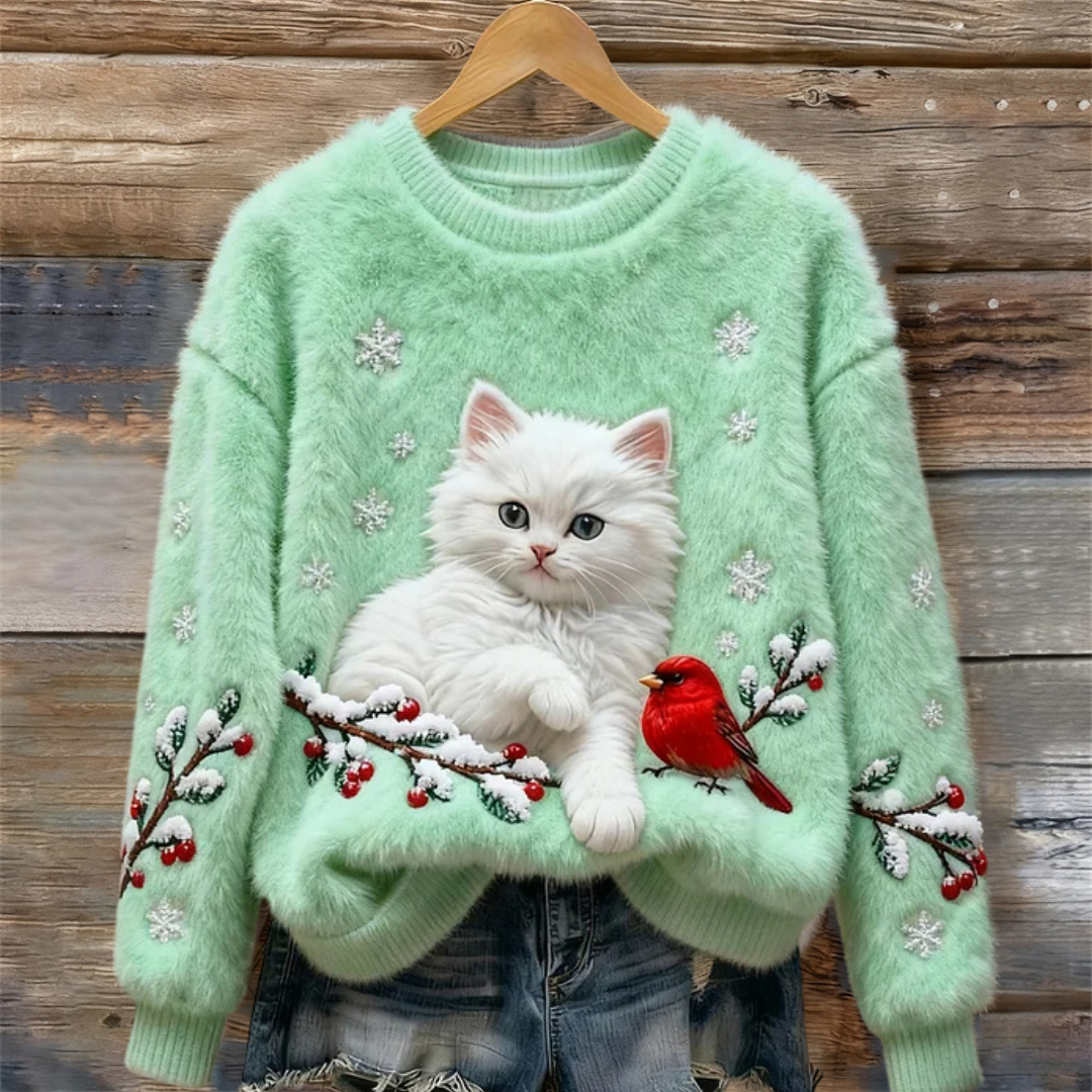 Winter Kitten Teddy Sweater