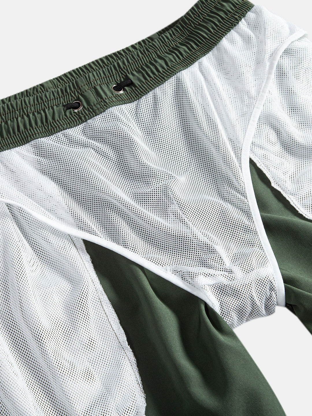 Hawaii Palmboom Print Linnen Look Katoenen Overhemd met Knopen & Zwemshorts