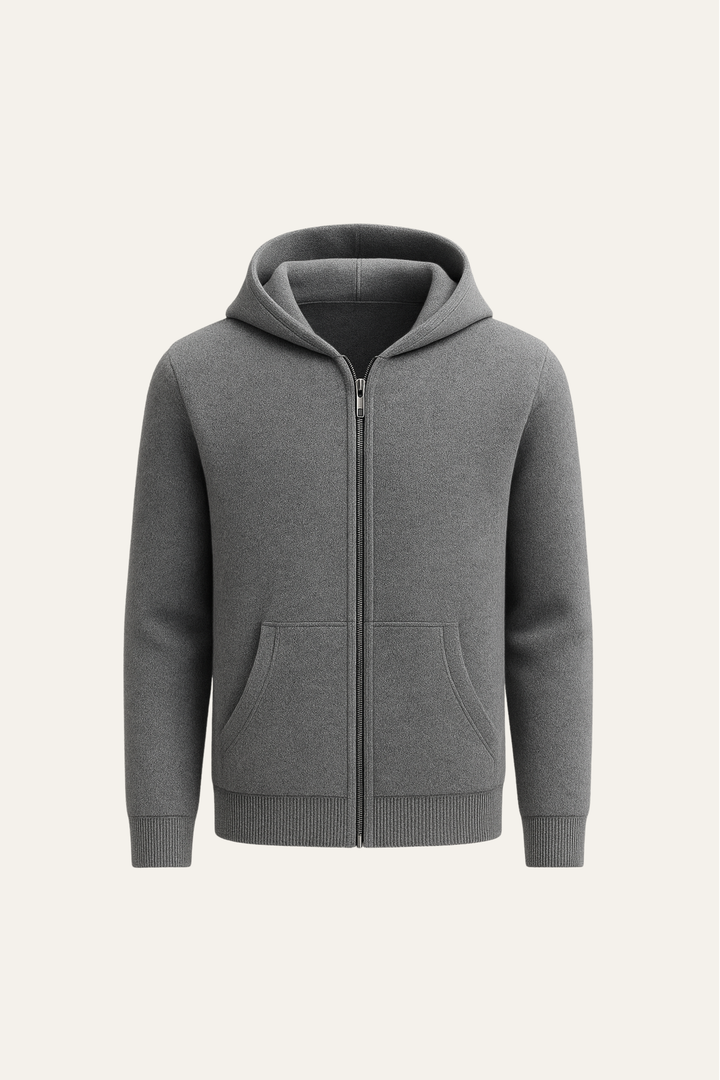 Tavole Hooded Zip Dark Grey