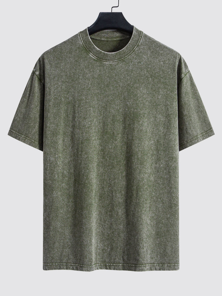 Basis Gewassen Versleten Drop Shoulder Oversized T-Shirt