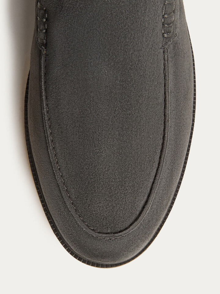 Charcoal Suede loafers