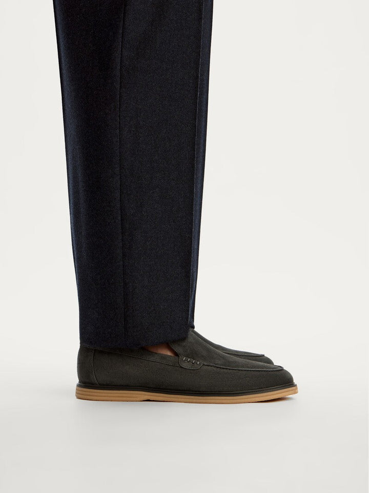 Charcoal Suede loafers
