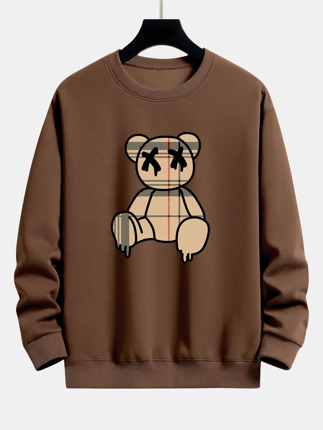 Geruite patroon oplosbare beerprint relax fit sweatshirt