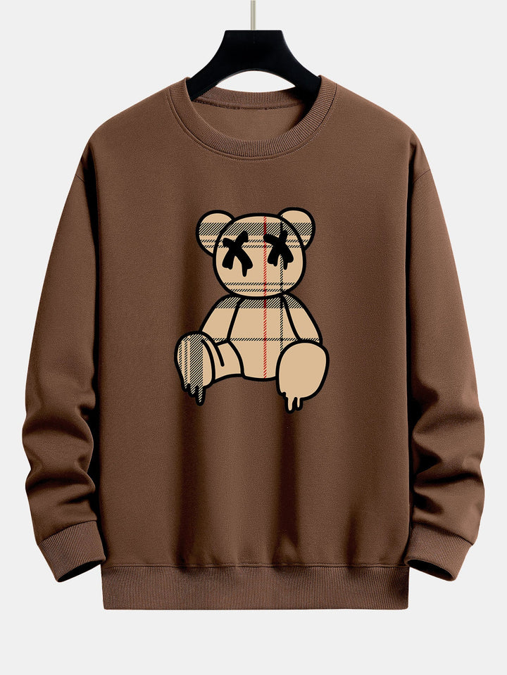 Geruite patroon oplosbare beerprint relax fit sweatshirt