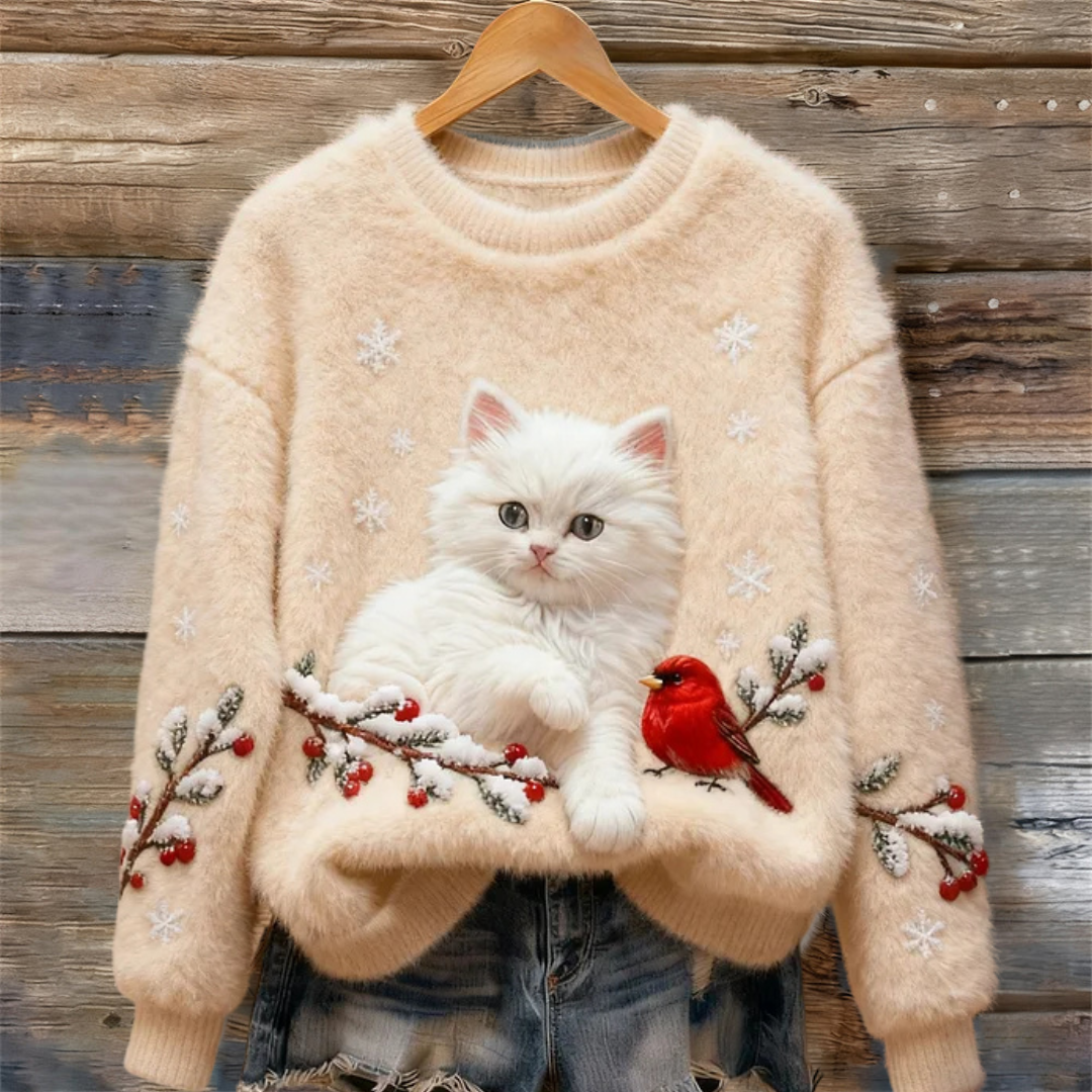 Winter Kitten Teddy Sweater
