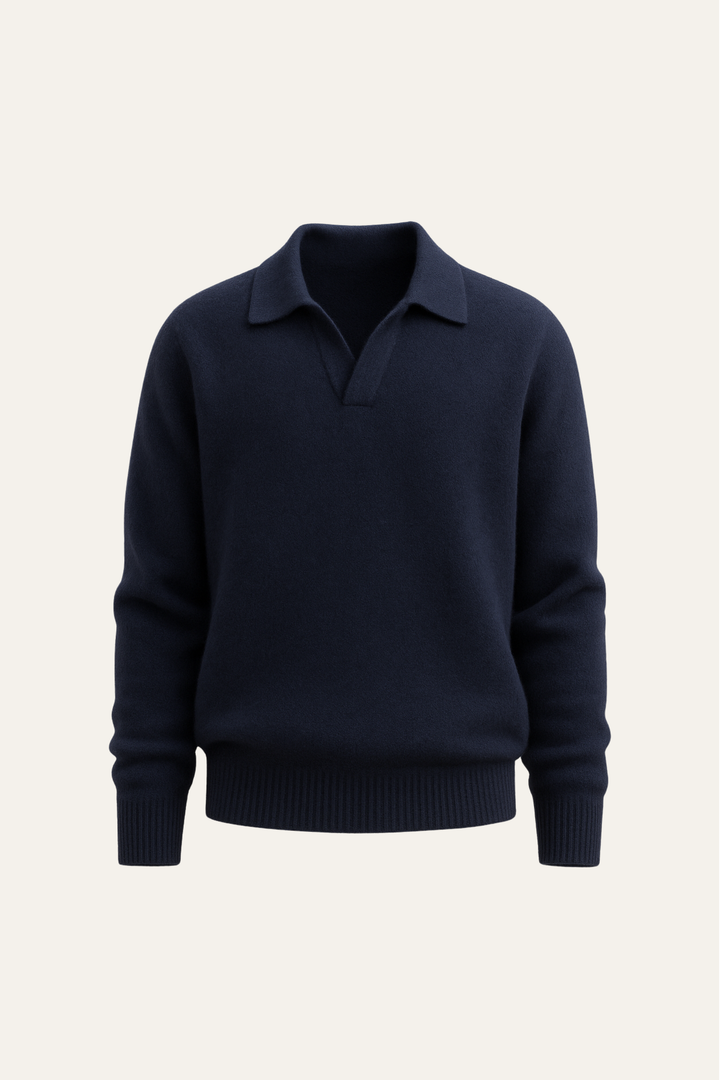 Marencio Cashmere Polo Knit Navy