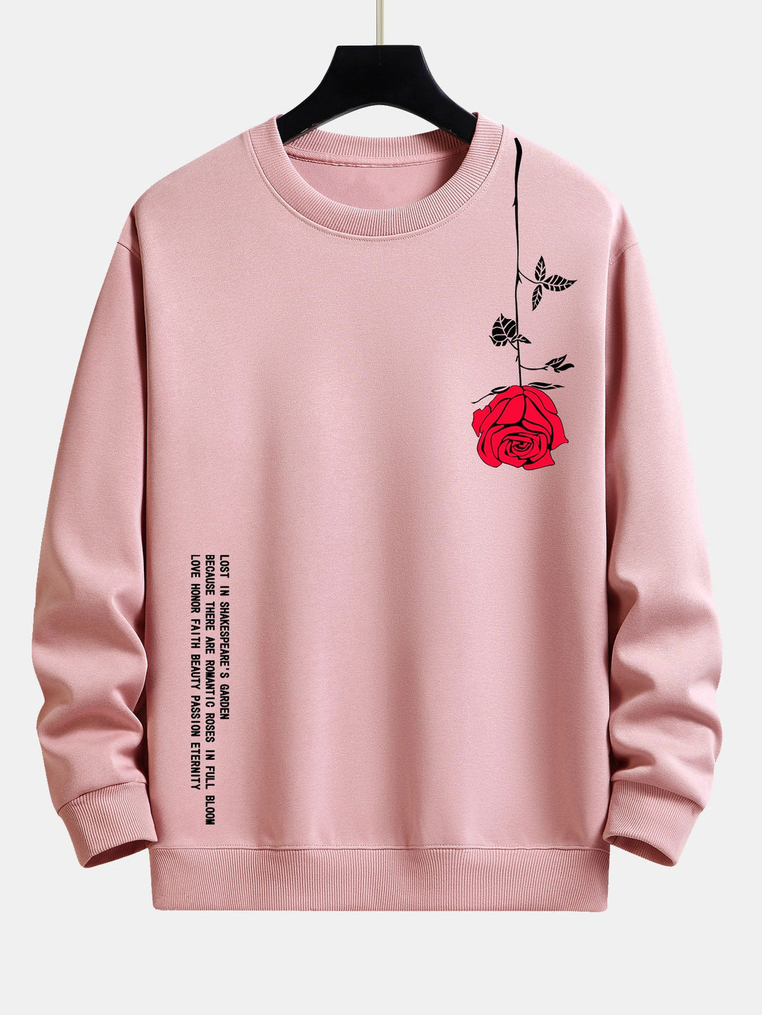 Slogan Rozenprint Relax Fit Sweatshirt
