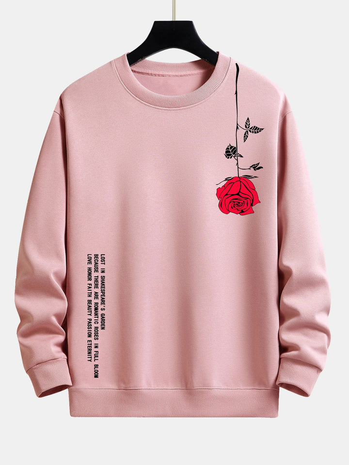 Slogan Rozenprint Relax Fit Sweatshirt